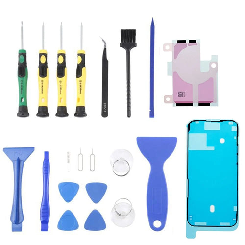 JF-8182 For iPhone 14 Pro Max 21 in 1 Precision Screwdriver Set Replacement Parts Battery Adhesive Tape Sticker + Middle Plate Frame Repair Tool Kit - 1