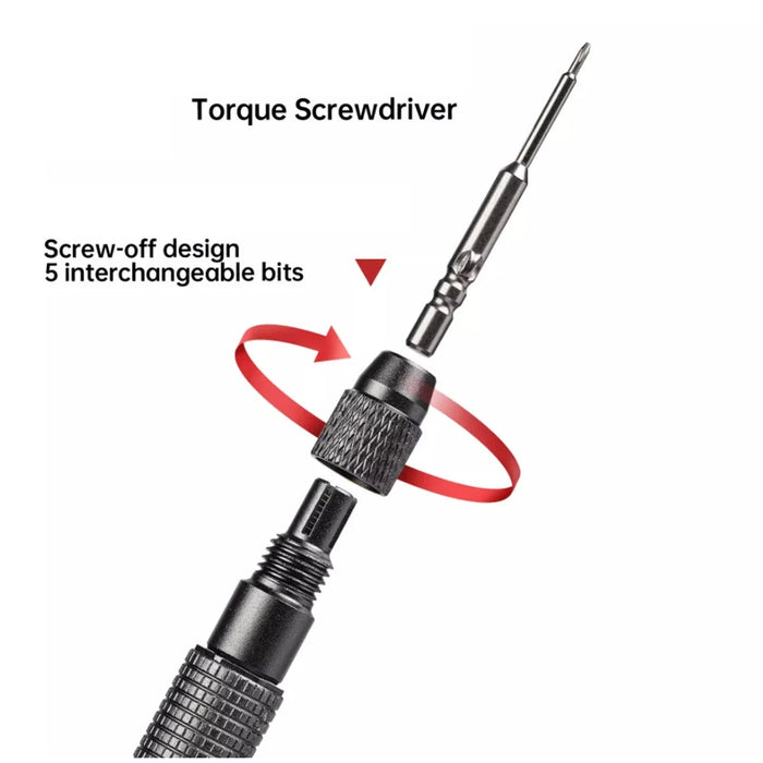 MR. YANG Torque Screwdriver with 5 Interchangeable Bits Auto Idle Precision Tool for Electronics Repair - 4