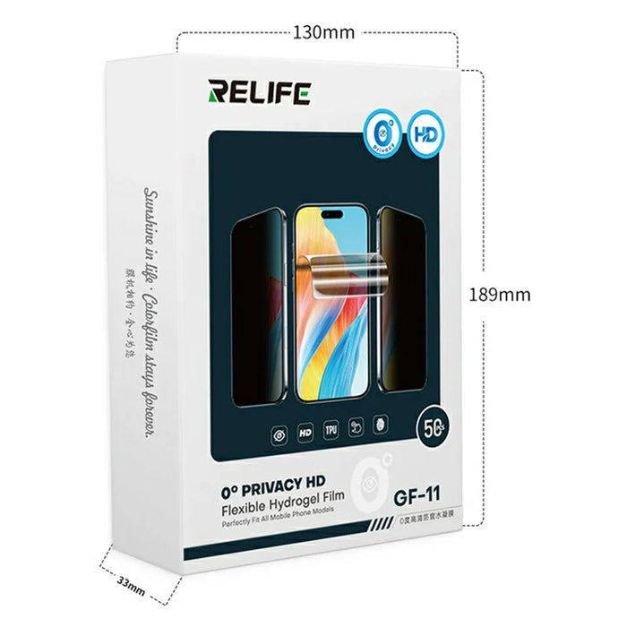 RELIFE GF-11 50Pcs 0 Degree Privacy Hydrogel Film HD Screen Protector for Smartphones Under 7 Inch - 5