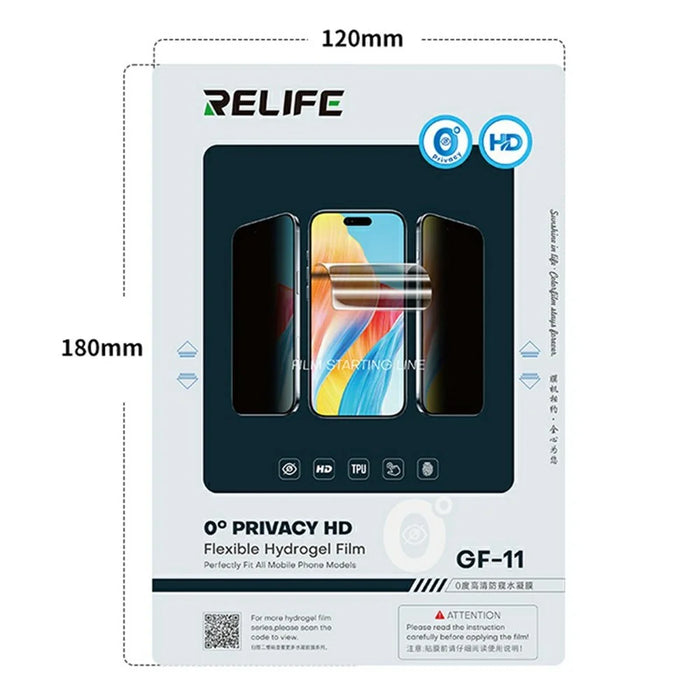 RELIFE GF-11 50Pcs 0 Degree Privacy Hydrogel Film HD Screen Protector for Smartphones Under 7 Inch - 6