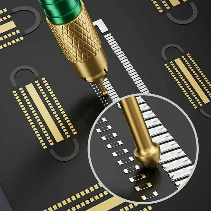 LANRUI M24 Red Copper Plating Desoldering Needle Kit Anti-slip Handle Ball Head Dragging Needle Set for Phone Socket Battery Connector - 5