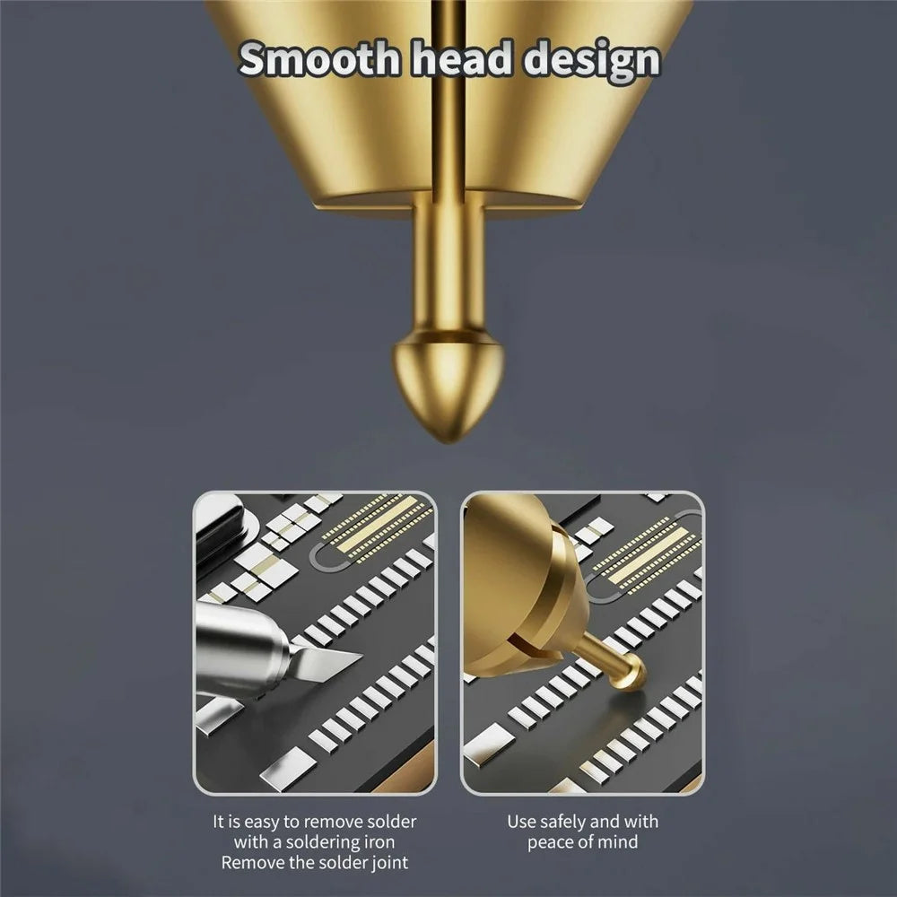 LANRUI M24 Red Copper Plating Desoldering Needle Kit Anti-slip Handle Ball Head Dragging Needle Set for Phone Socket Battery Connector - 6