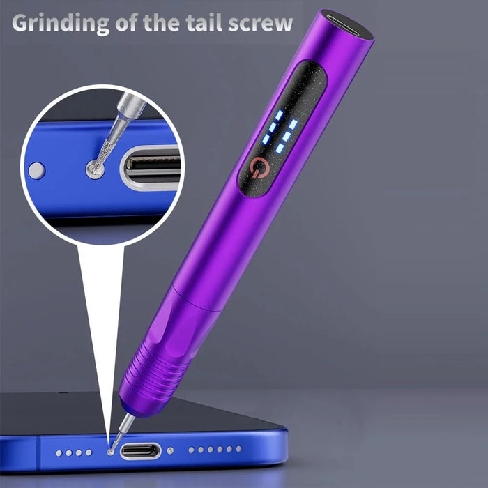 LANRUI F2 Micro Grinding Pen 3-Speed OLED Display 6 Grinding Heads Type-C Repair Tool for IC Chip Motherboard PCB - 5