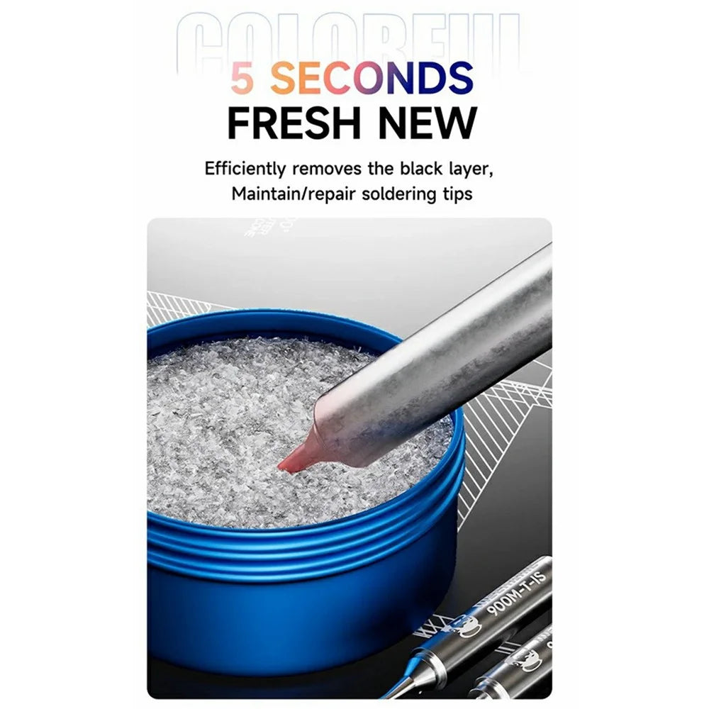 MECHANIC QR12 Soldering Iron Tip Cleaning Pastes 5 Seconds Quick Fix Black Layer Remover for PCB Repair (Colors Random Delivery) - 5