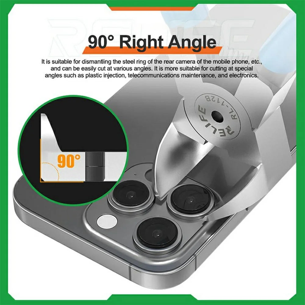 RELIFE RL-112B 90° Right Angle Pliers Alloy Steel Flat Cutting Tool for Phone Camera Ring Repair - 5