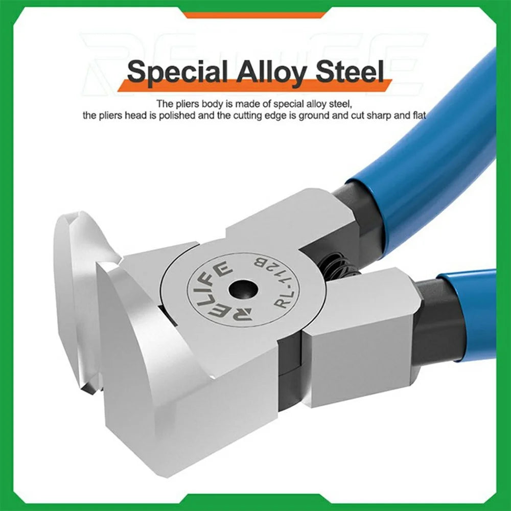 RELIFE RL-112B 90° Right Angle Pliers Alloy Steel Flat Cutting Tool for Phone Camera Ring Repair - 6