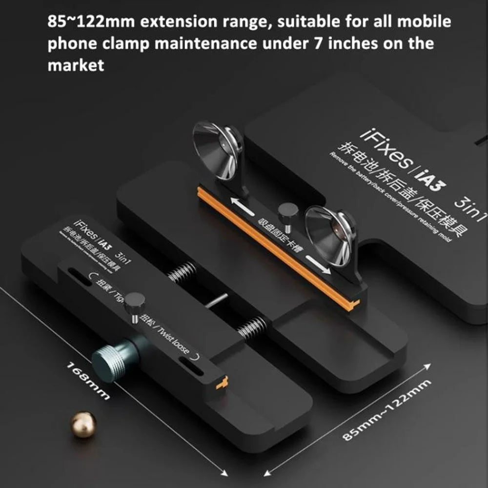 IFIXES iA3 3-in-1 Phone Repair Clamp Battery Back Cover Removal Fixture for Mobile Device Maintenance - 7