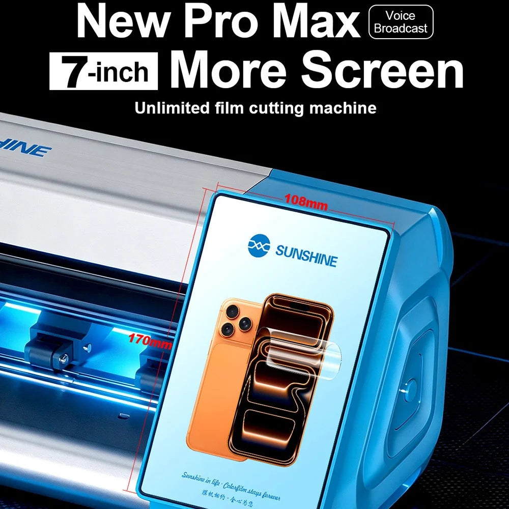 SUNSHINE Y25 Pro Max Film Cutting Machine Unlimited Times 7 Inch Touch Screen Voice Broadcast 16 Inch Large Size Film Cutter - EU Plug - 4