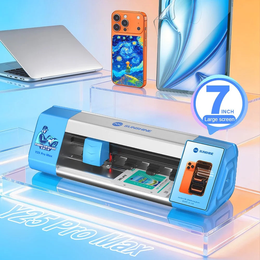 SUNSHINE Y25 Pro Max Film Cutting Machine Unlimited Times 7 Inch Touch Screen Voice Broadcast 16 Inch Large Size Film Cutter - EU Plug - 5