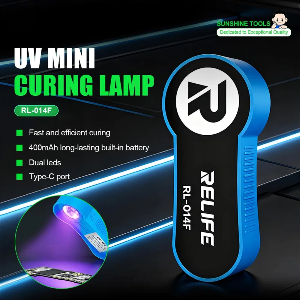 RELIFE RL-014F UV Mini Curing Lamp 395nm Dual LED Design 400mAh Type-C Portable Curing Light - 2