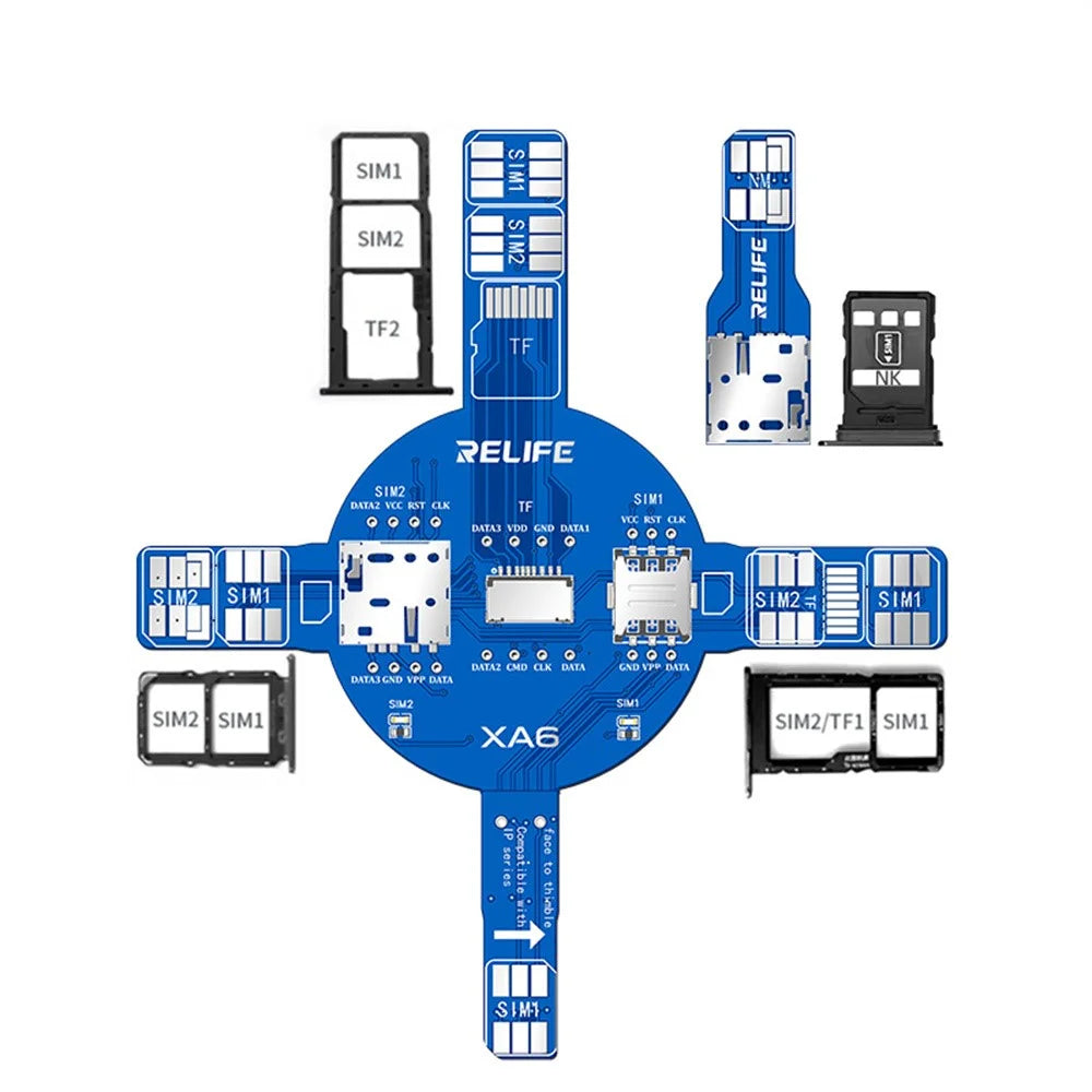 RELIFE XA6 Dual SIM Card Signal Test Board No Disassembly TF NM Card Signal Detector Test Tool for iPhone Android - 7