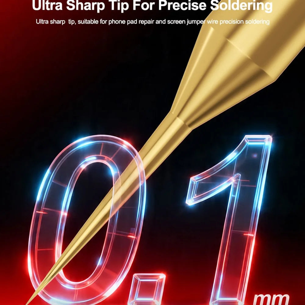 RELIFE 210-LI 0.1mm Ultra Sharp Soldering Iron Tip Pure Copper Soldering Station Iron Tip Welding Tool Replacement for Phone Screen Repair - 4
