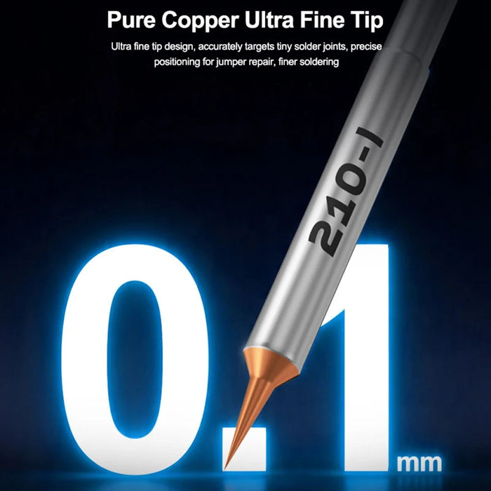 RELIFE 210 1 Set 0.1mm Soldering Iron Tips Pure Copper Ultra Fine Replaceable Tips Welding Tool for Jumper Wire Repair - 4
