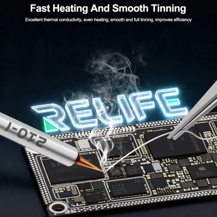 RELIFE 210 1 Set 0.1mm Soldering Iron Tips Pure Copper Ultra Fine Replaceable Tips Welding Tool for Jumper Wire Repair - 5