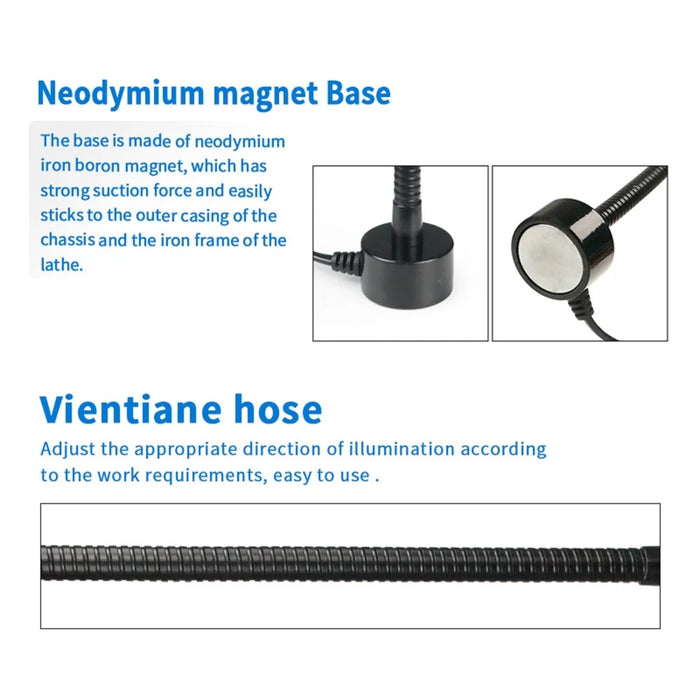 SUNSHINE SS-804 Magnetic LED Work Light 10W Aluminum Heat Dissipation Flexible Hose COB Desk Lamp for Repair - EU Plug - 5
