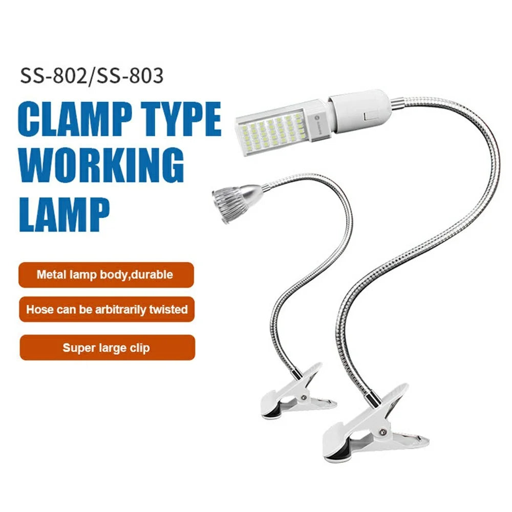 SUNSHINE SS-803 Clamp LED Work Light 360 Degree Adjustable 35 LEDs Metal Flexible Arm Clip-on Desk Lamp for Repair - EU Plug - 2