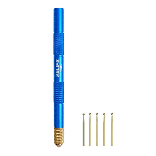 RELIFE TO6 Desoldering Needle Set Pure Copper Gold Plated Ball Tip Desoldering Needle Kit for Motherboard Repair - 1
