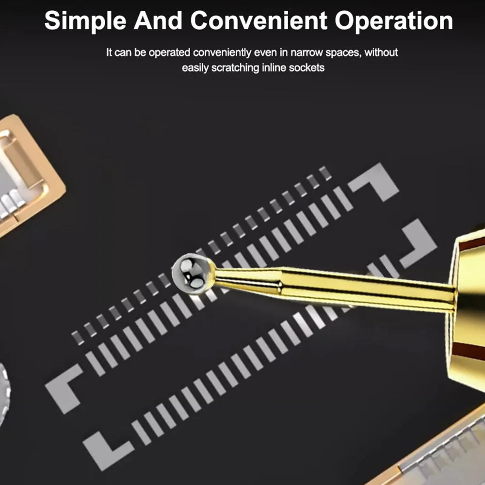 RELIFE TO6 Desoldering Needle Set Pure Copper Gold Plated Ball Tip Desoldering Needle Kit for Motherboard Repair - 4