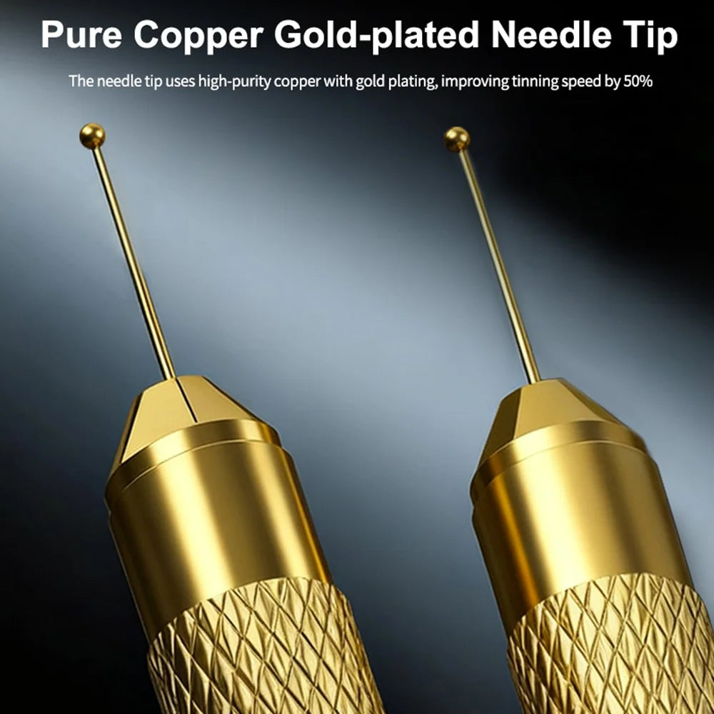RELIFE TO6 Desoldering Needle Set Pure Copper Gold Plated Ball Tip Desoldering Needle Kit for Motherboard Repair - 6