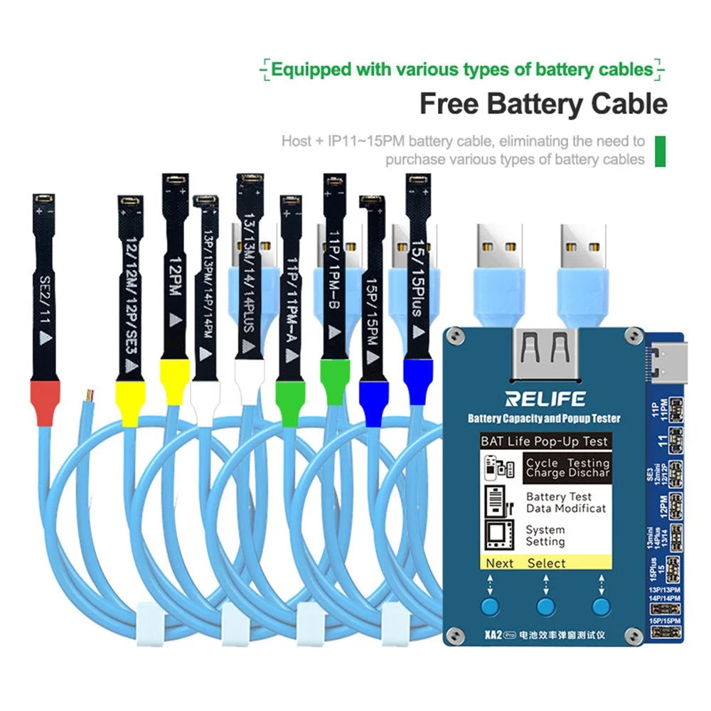 RELIFE XA2 Pro Battery Efficiency Popup Tester Cable-free Efficiency Pop-up Repair Detector for iPhone 11-15 Pro Max - 5