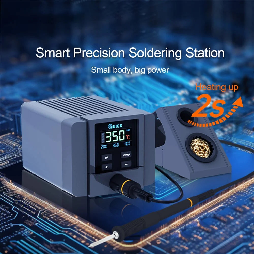 QUICK TS11 Smart Precision Soldering Station 90W LCD Display HD Color Screen Mechanical Buttons Soldering Irons Kit - EU Plug - 5