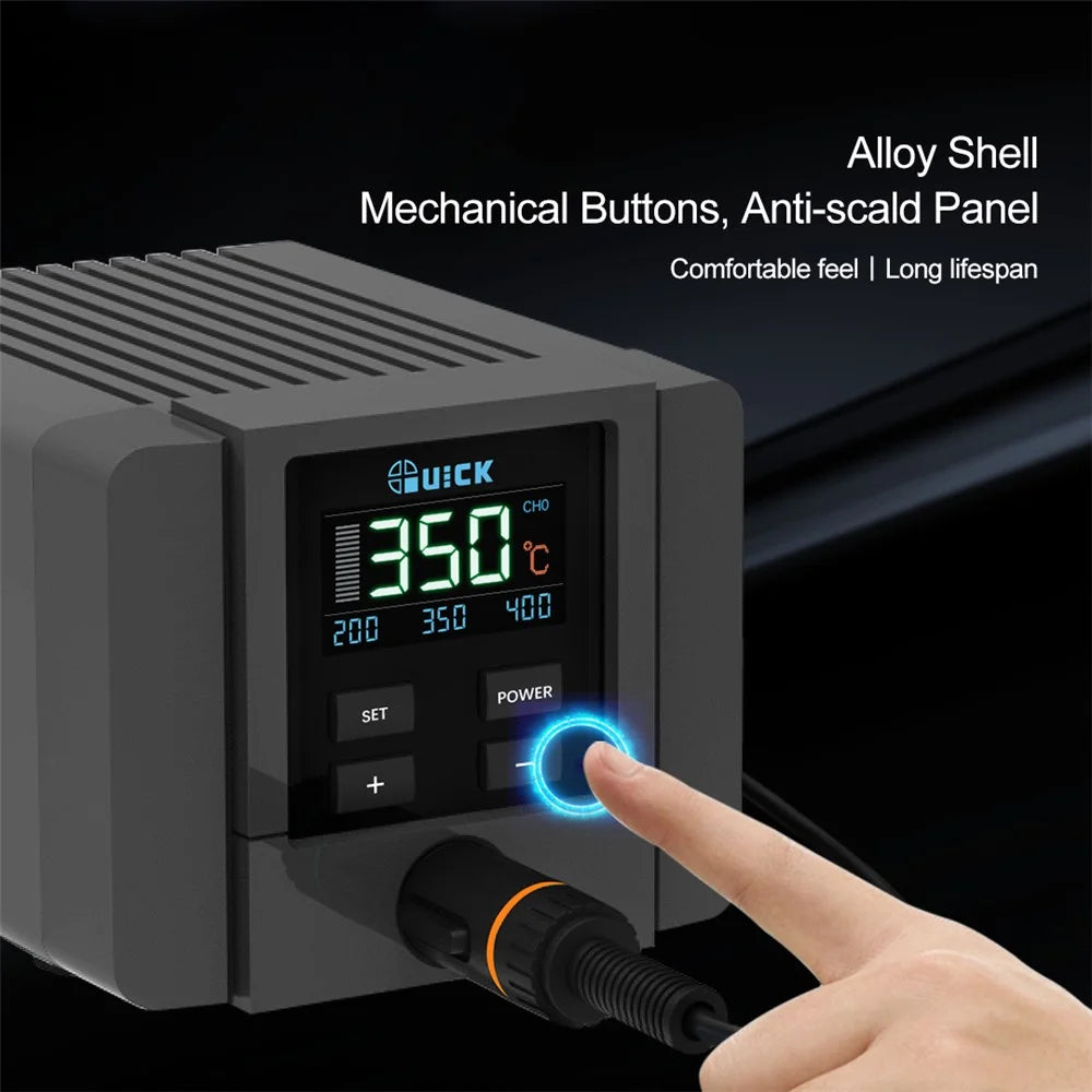 QUICK TS11 Smart Precision Soldering Station 90W LCD Display HD Color Screen Mechanical Buttons Soldering Irons Kit - EU Plug - 7