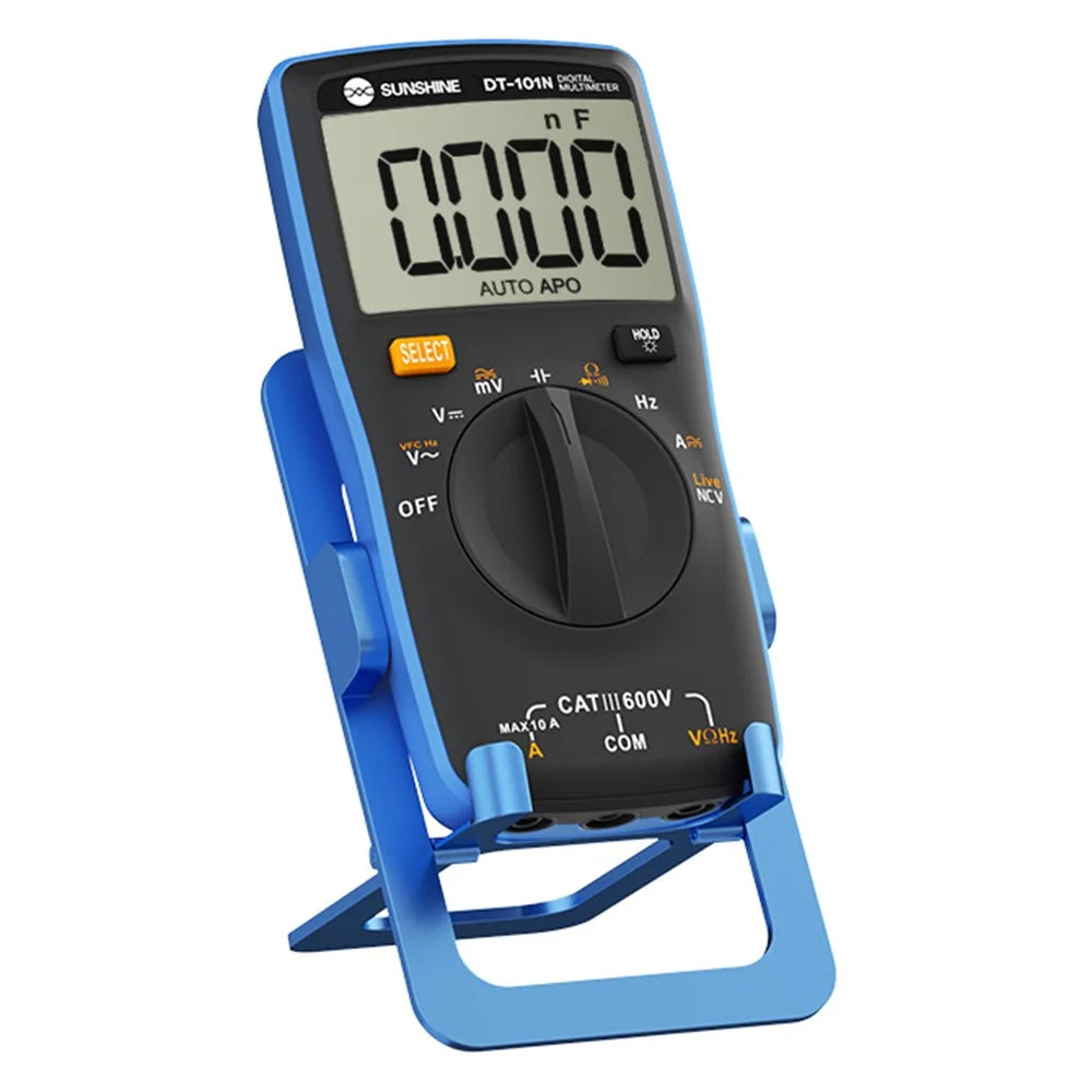 SUNSHINE DT-101N Digital Multimeter 5999 Counts LCD Backlight Pocket-Style Auto-Ranging Tester Meter for Electrical Testing (No Battery) - 1