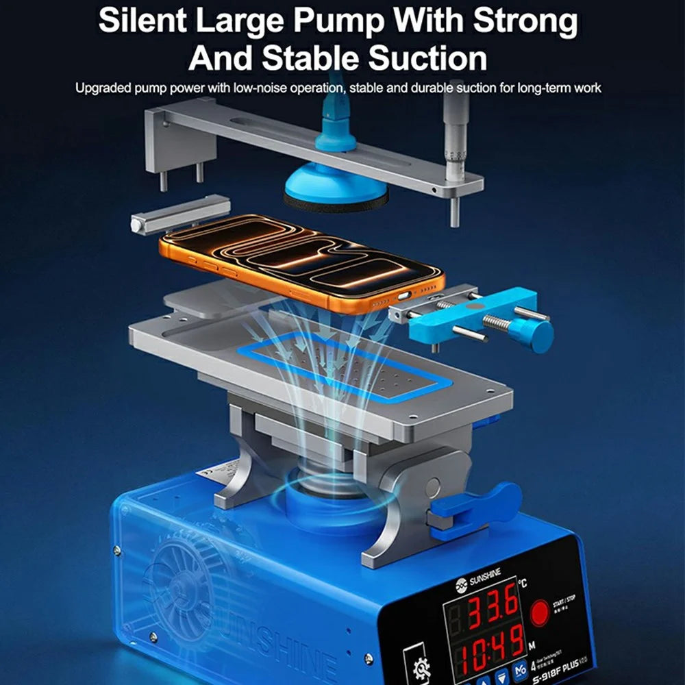 SUNSHINE S-918F Plus V2.0 5-in-1 LCD Screen Separator Curved Flat Screen Heating Glue Removal Repair Tool - EU Plug - 4