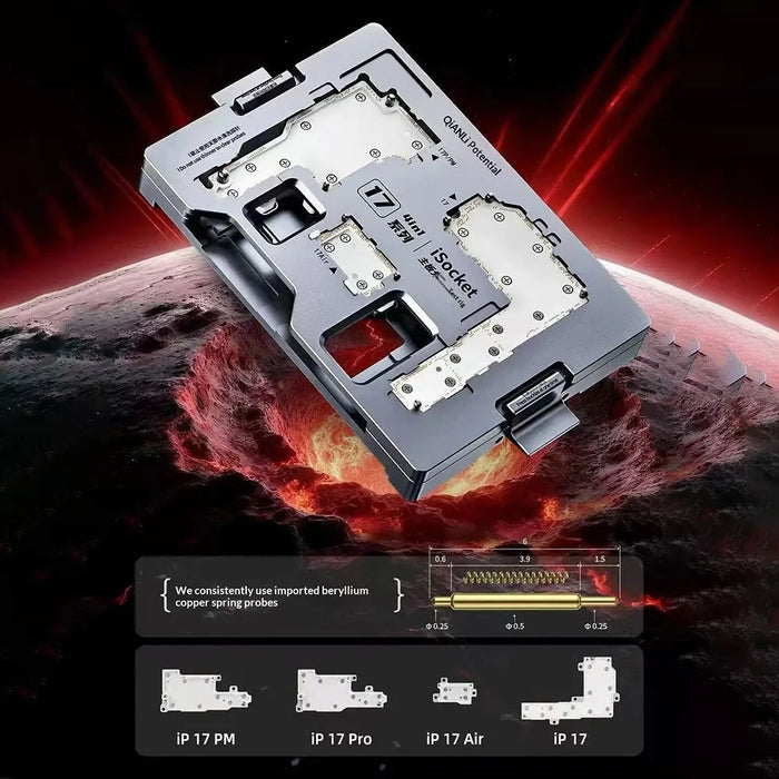 QIANLI iSocket 4-in-1 Layered Motherboard Test Fixture for iPhone 17 Pro Max / 17 Pro / 17 / Air , Logic Board Function Diagnostic Holder - 2