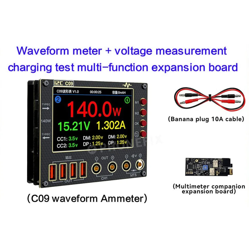 I2C C09 Digital Waveform Ammeter Dual Channel 40V Current Voltage Meter Multimeter Expansion Board - 2