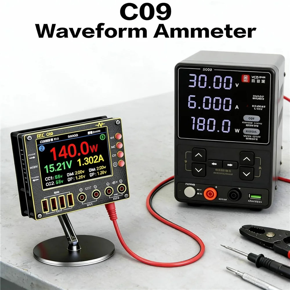 I2C C09 Digital Waveform Ammeter Dual Channel 40V Current Voltage Meter Multimeter Expansion Board - 3
