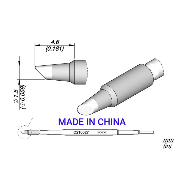 C210-027 Soldering Iron Tip for JBC T245 Handle Lead-free Oxygen-free Copper Multi-layer Plating - 6