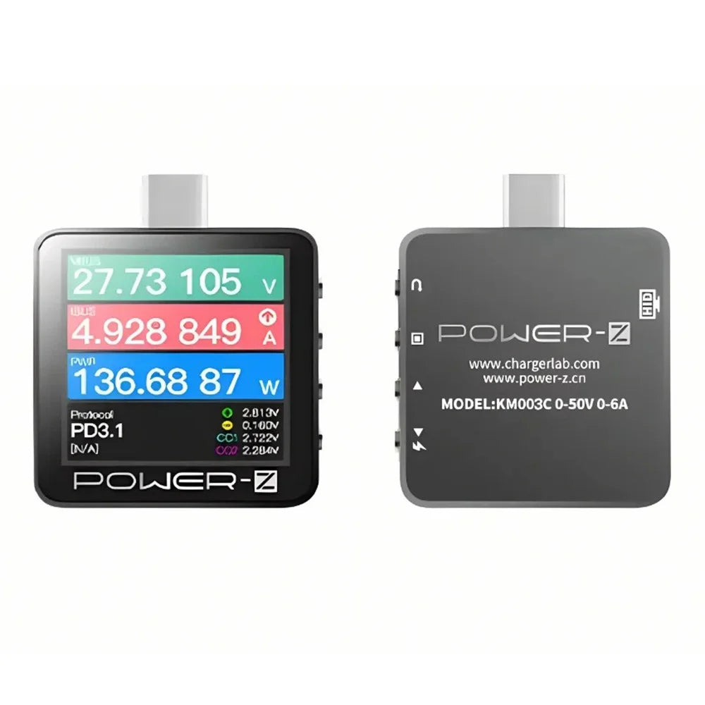 POWER-Z KM003C USB-C PD Tester Power Meter PD3.1 240W Protocol Analyzer with LCD Display - 1