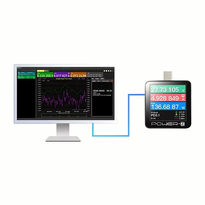 POWER-Z KM003C USB-C PD Tester Power Meter PD3.1 240W Protocol Analyzer with LCD Display - 2