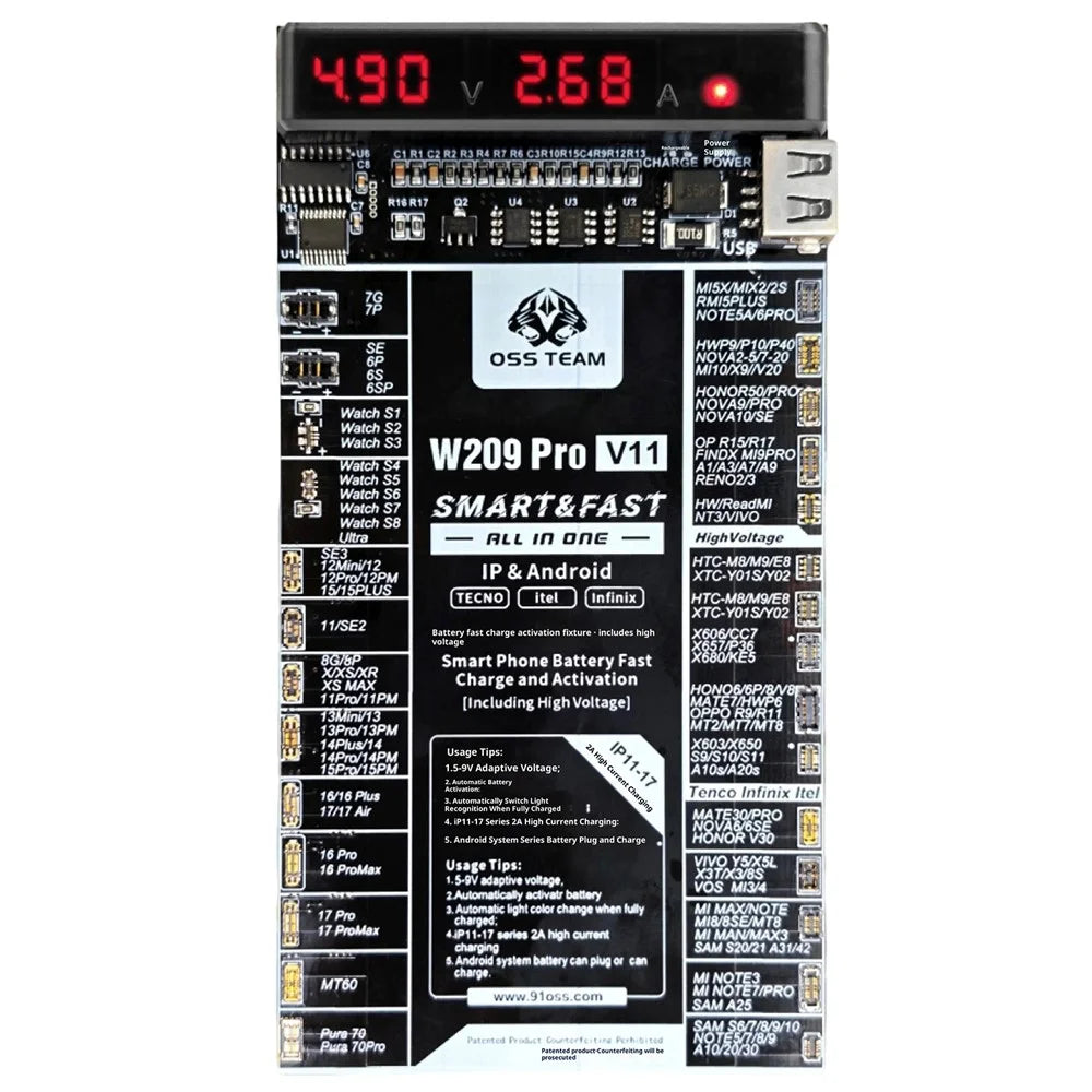 OSS TEAM W209 Pro V11 Battery Activation Board 5-9V Voltage for iPhone Android Phone - 1