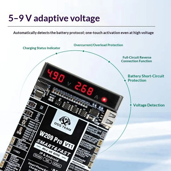 OSS TEAM W209 Pro V11 Battery Activation Board 5-9V Voltage for iPhone Android Phone - 4