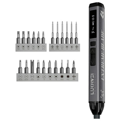 LUOWEI S1 Pro Electric Screwdriver 22Pcs Bits 5 Torque Levels LED Light for Phone Repair - Professional Edition - 1
