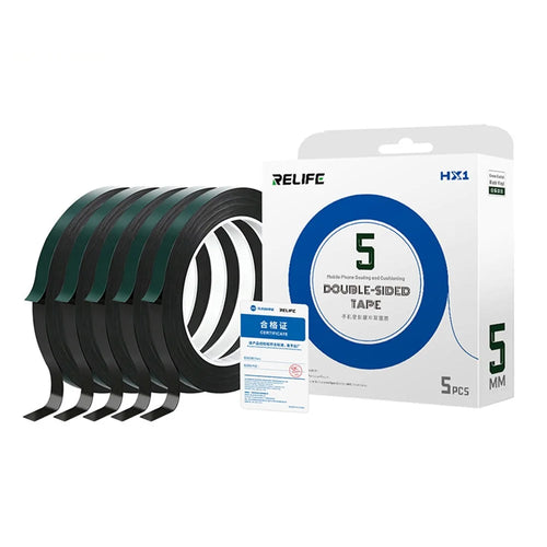 RELIFE HX1 5 Rolls 5mm Width Mobile Phone Sealing Tape Double-sided Adhesive Tape for Screen Repair , Length: 10m - 1