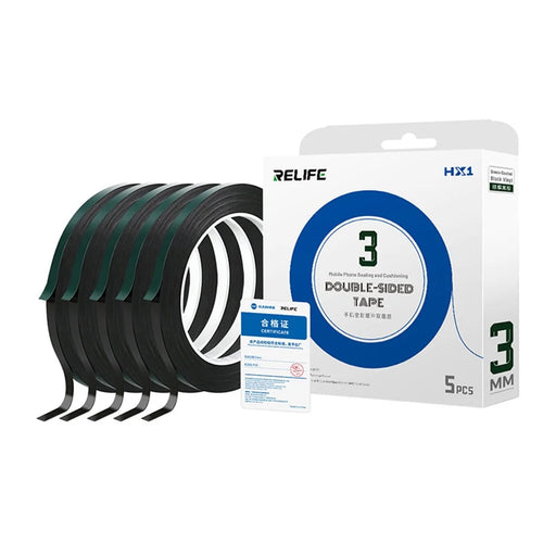 RELIFE HX1 5 Rolls 3mm Width Mobile Phone Sealing Tape Double-sided Adhesive Tape for Screen Repair , Length: 10m - 1