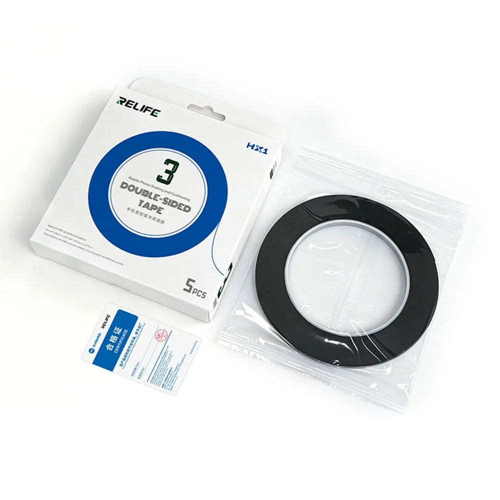 RELIFE HX1 5 Rolls 3mm Width Mobile Phone Sealing Tape Double-sided Adhesive Tape for Screen Repair , Length: 10m - 7