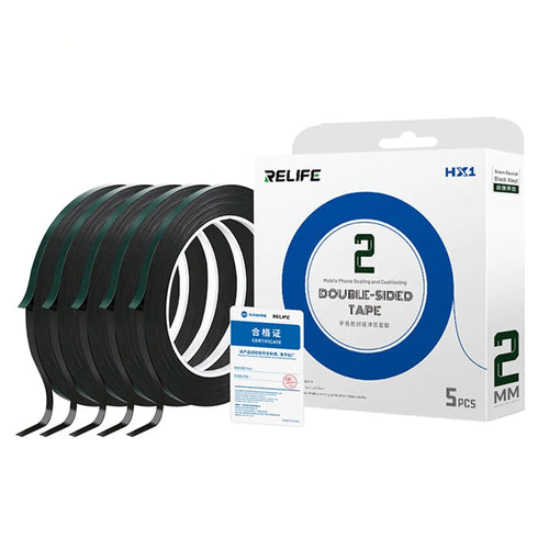 RELIFE HX1 5 Rolls 2mm Width Mobile Phone Sealing Tape Double-sided Adhesive Tape for Screen Repair , Length: 10m - 1