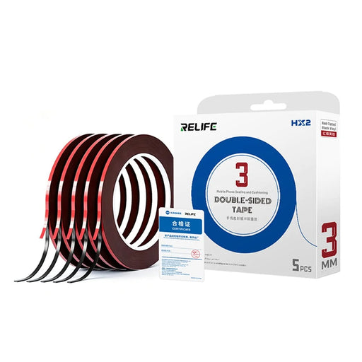 RELIFE HX2 5 Rolls 3mm Double-sided Tape Phone Screen Sealing Cushion Adhesive for Mobile Repair , Length: 10m - 1