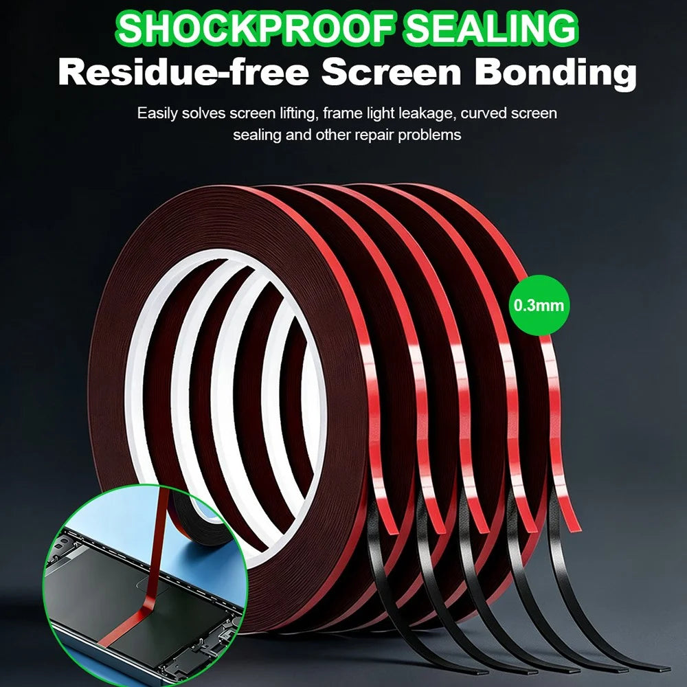 RELIFE HX2 5 Rolls 3mm Double-sided Tape Phone Screen Sealing Cushion Adhesive for Mobile Repair , Length: 10m - 5