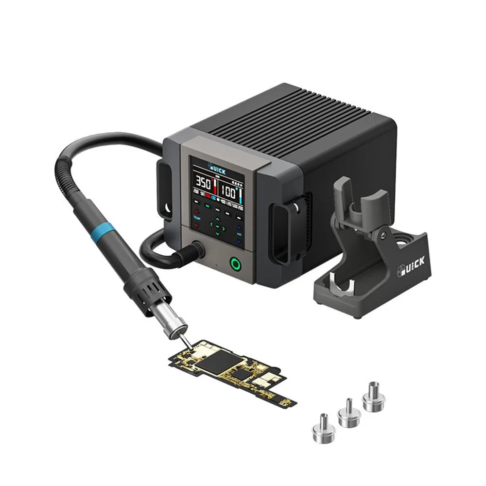 QUICK 861 Pro Max Lead-Free Hot Air Rework Station 1300W PID Temperature Control HD Display Soldering Station for PCB Soldering Desoldering - EU Plug - 7