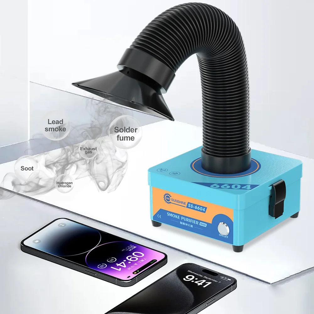 SUNSHINE SS-6604 MINI Desktop Smoke Purifier 3-Layer Filtration HEPA Fume Extractor for Soldering Laser - EU Plug - 3