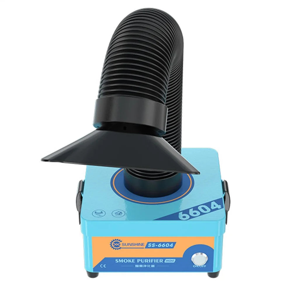 SUNSHINE SS-6604 MINI Desktop Smoke Purifier 3-Layer Filtration HEPA Fume Extractor for Soldering Laser - EU Plug - 6