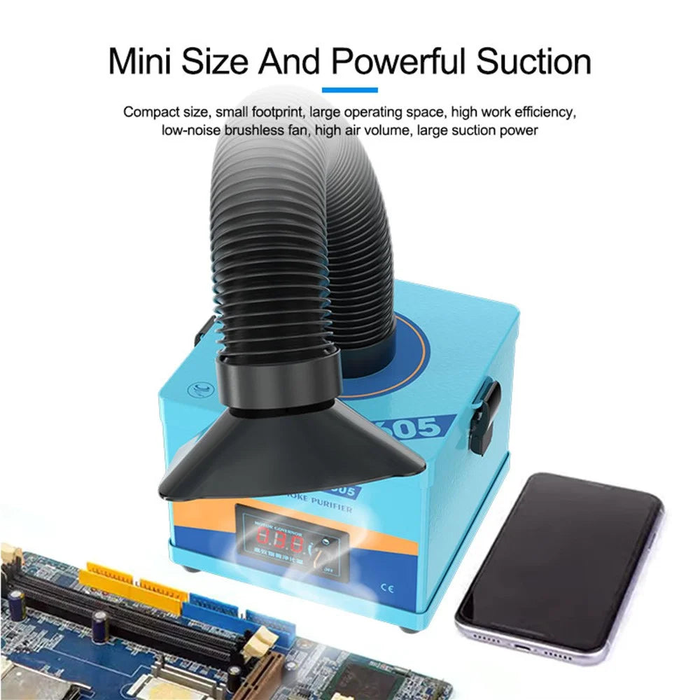 SUNSHINE SS-6605 High Efficiency Smoke Purifier 3-Layer Filtration System Fume Extractor for Soldering Laser - EU Plug - 7