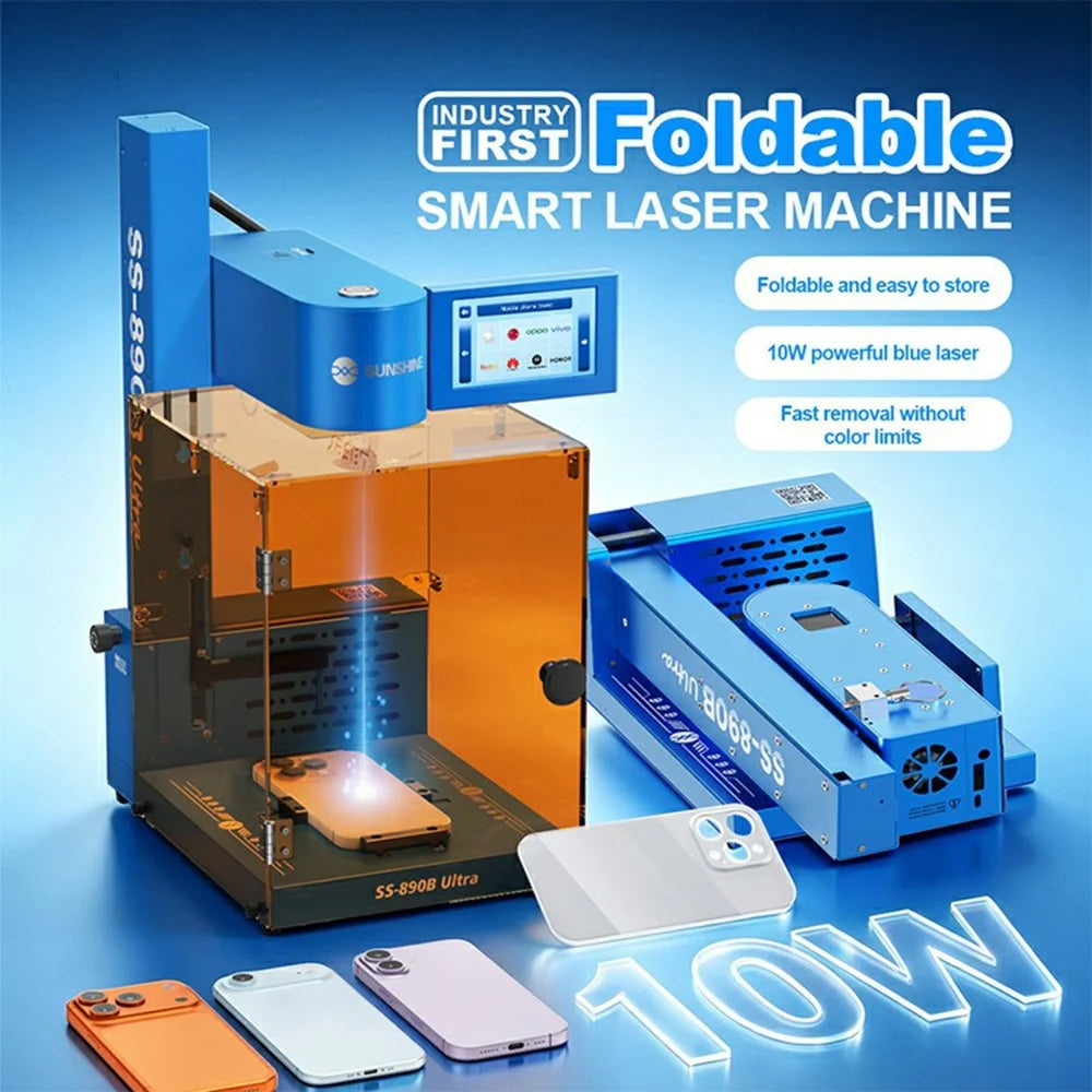 SUNSHINE SS-890B Ultra 10W Blue Laser Foldable Smart Laser Machine for Phone Back Cover Removal - EU Plug - 3