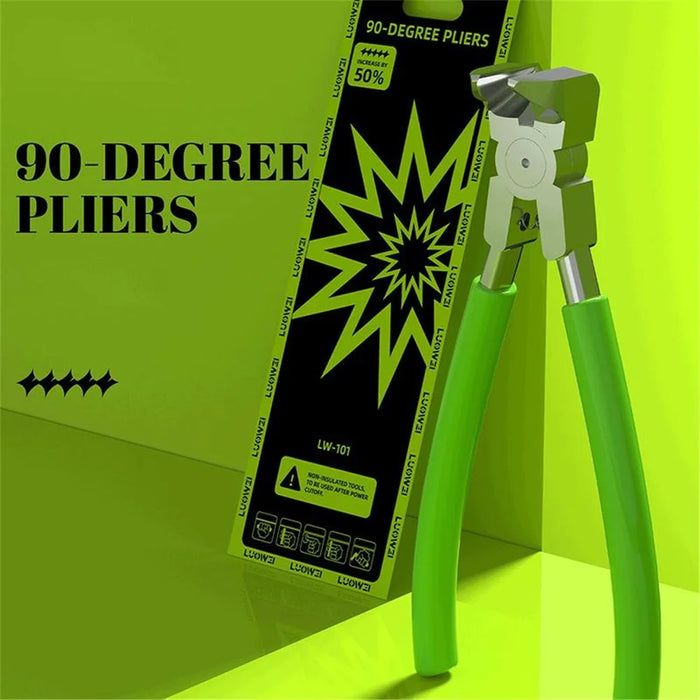 LUOWEI LW-101 90 Degree Angled Pliers Precision Cutting Tool for Electronics Repair PCB Maintenance - Green - 2