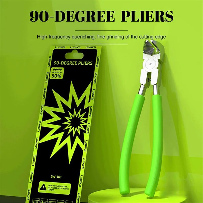LUOWEI LW-101 90 Degree Angled Pliers Precision Cutting Tool for Electronics Repair PCB Maintenance - Green - 4